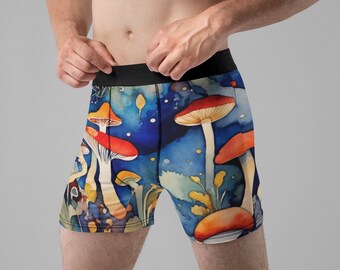 Mystical Fungi | Men’s Boxer Briefs | Men's Underwear| Boxer Briefs |Gift for Boyfriend |Gift for Husband | Gift for Him | Boho | Fenopa