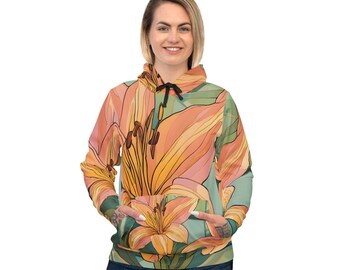 Artisan Daylily Hoodie - American Craftsman Inspired Athletic Wear | Boho Chic | Fenopa™