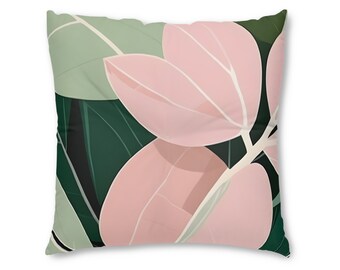 Minimalist Rubber Plant Tufted Floor Pillow