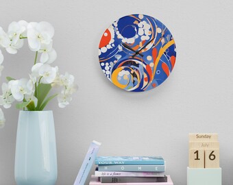 Wall Clock, 100% Acrylic; Fenopa™ Fern Swirl Collection: Wall Hanging, Housewarming Gift, Bedroom Decor