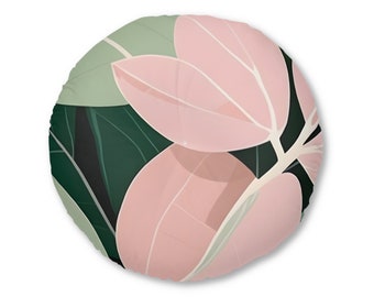 Minimalist Rubber Plant Tufted Floor Pillow