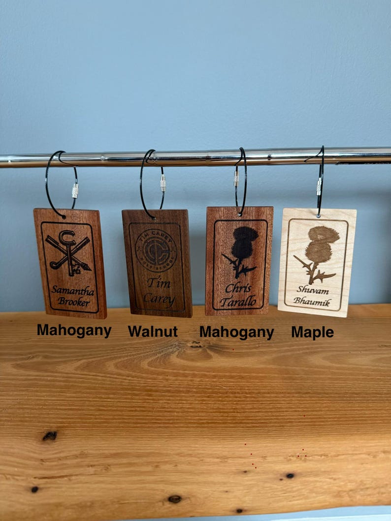 Custom Wooden Golf Bag Tag Personalized Hardwood Luggage Tag Custom Wooden Golf Bag Tag Personalized Hardwood Luggage Tag