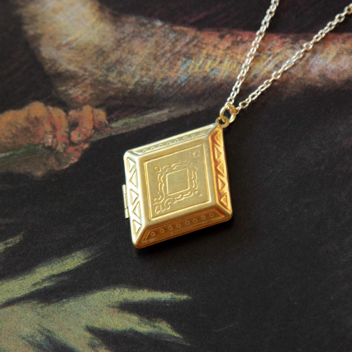 Vintage Diamond Locket Necklace - Etsy