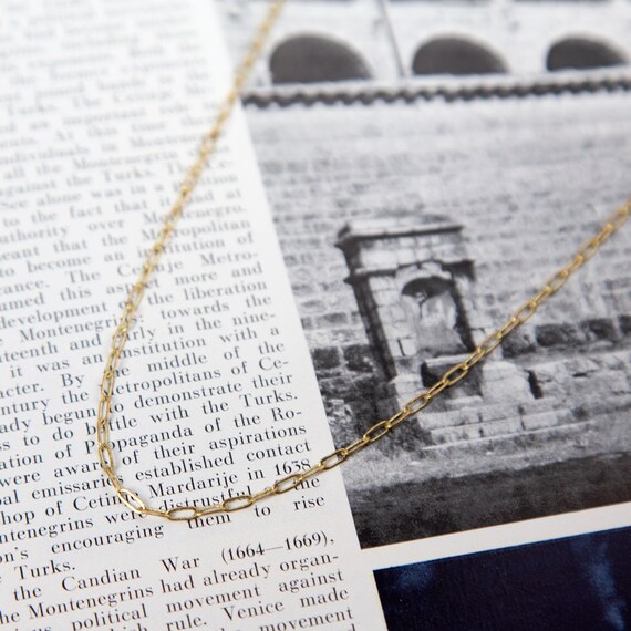 Vintage Mini Paperclip Chain Necklace