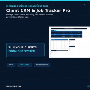 CRM et suivi des interventions pour entreprises de nettoyage | Base de données clients (fichier Excel et Google Sheets)