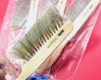 Alvin 2340 Wooden Dusting Brush – Soft Sterilized Horsehair Bristles Comfort Curve Handle