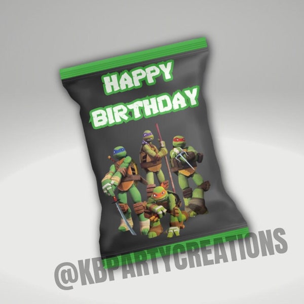 Ninja Turtle Chip Bag Template/Happy Birthday