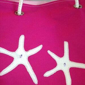 Starfish Beach Bag, Nautical Tote image 2