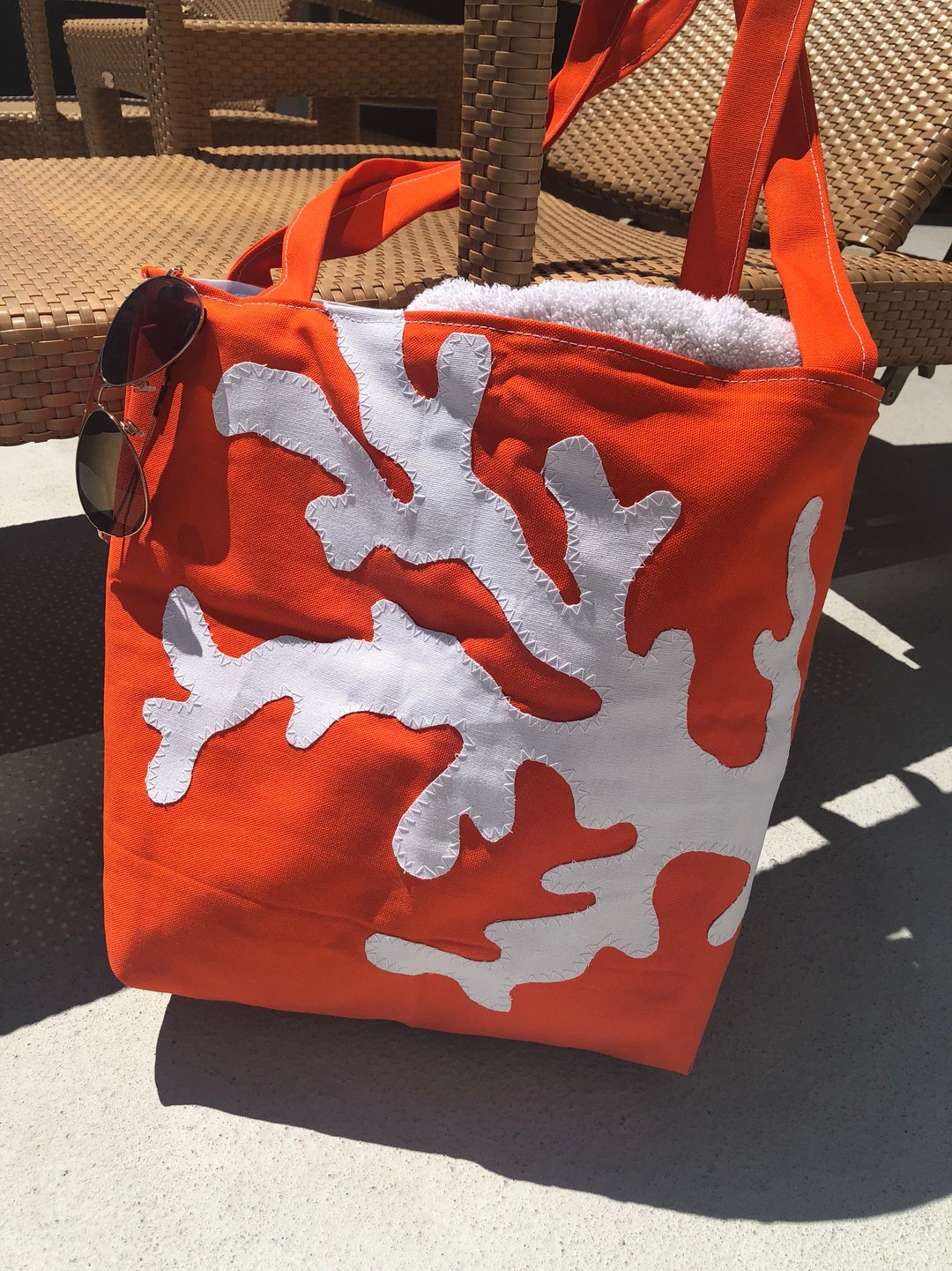 Coral Beach Bag Coral Tote Etsy