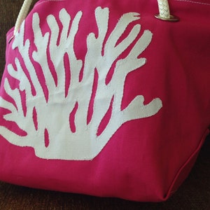 Coral Beach Bag, Nautical Tote image 4