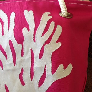 Coral Beach Bag, Nautical Tote image 5