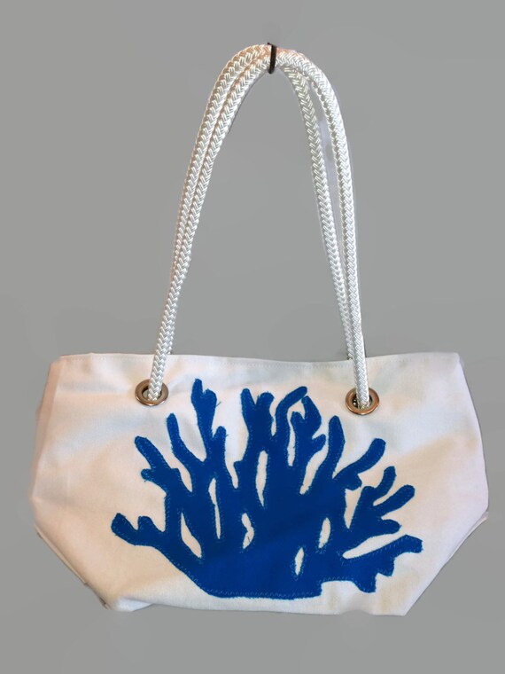 coral beach bag