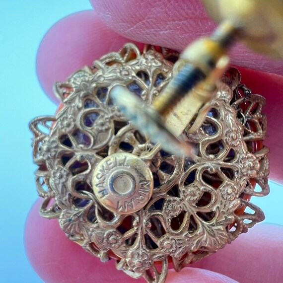Miriam Haskell Single Clip On Earring Vintage Art… - image 5