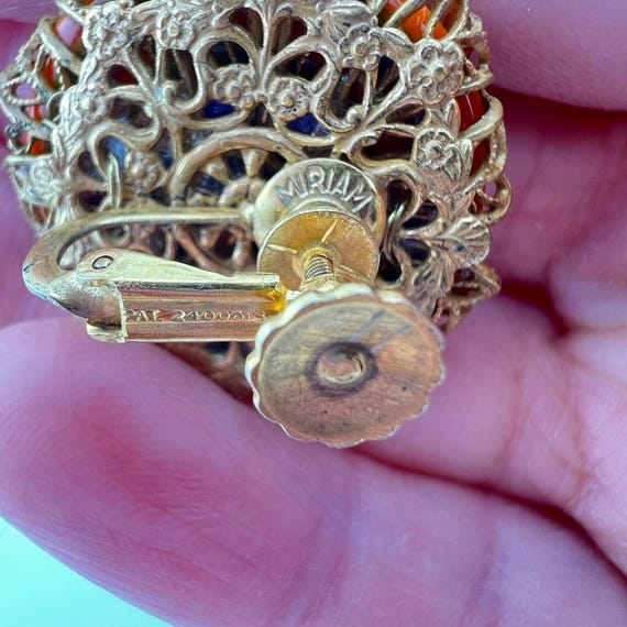 Miriam Haskell Single Clip On Earring Vintage Art… - image 3