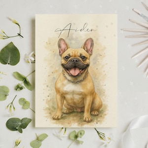 Personalised Cartoon Pet Card, Pet Photo Greeting Card, Custom Pet Photo & Name Card, Thank You Card, Thank You Gifts, Dog Dad Gifts