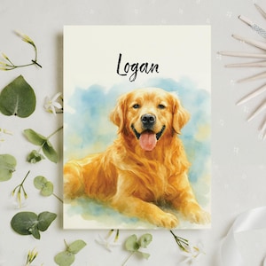 Cartão Golden Retriever, Cartão de Aniversário do Cachorro, Aniversário do Pai Cachorro, Cartão da Mãe Cachorro, Cartão de Aniversário do Cachorro, Amante de Cachorro, Cartão Cachorro para Esposa