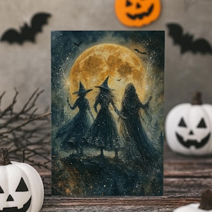 Gothic Witch Greetings Card, Blank Greetings Card, Witch Art, Pagan Goth Halloween, Witchcore Aesthetic, Spooky Card For Halloween