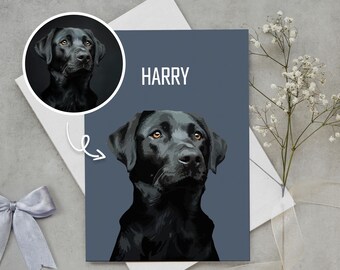 Cartão de aniversário de cachorro, cartão de ilustração de cachorros fofos, cartão de desejos de aniversário, cartão de aniversário para amantes de cachorro, cartão para dono de cachorro, presentes para mãe de gato
