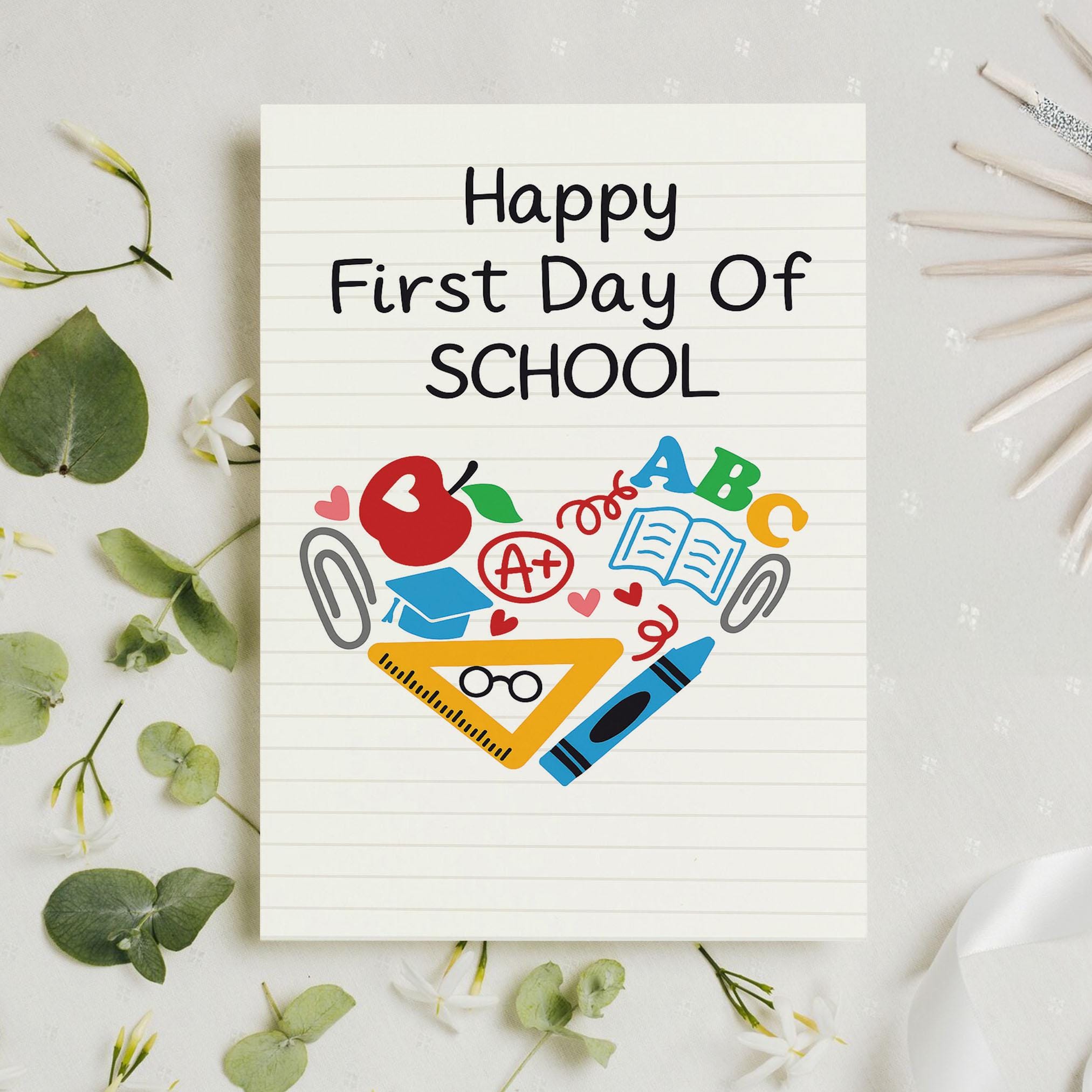 Happy First Day Of School Greeting Card, Back To School Blank Card, Good Luck Card, Welcome Back To School, New School Year Card, 2025 Card