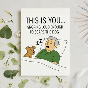 Schnarchen laut genug, um den Hund Karte, lustige Vatertagskarte, Karte für Papa, Karte für ihn, lustige Karte von Sohn Tochter für Papa zu erschrecken