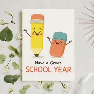 Biglietto di auguri per un fantastico anno scolastico, grazioso biglietto per studenti, biglietto regalo per insegnanti, regali per il ritorno a scuola 2025, biglietto per il primo giorno di scuola
