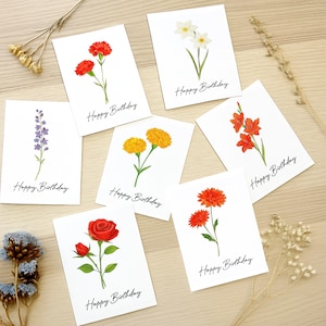August Birth Month Flower Card, August Birthday Card, Flower Gladioli Floral Greetings Card, Birthday Gift For August Birthday Leo Virgo