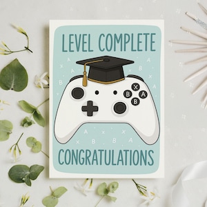Tarjeta de graduación de gamer personalizada, divertida, gamer, controlador, gamer, graduación 2025, despedida de soltero con nombre
