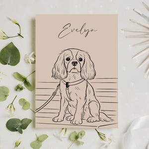 Cartão de aniversário personalizado, cartão de agradecimento desenhado à mão com retrato de animal de estimação, cartão de aniversário personalizado para mãe de cachorro, cartão de felicitações exclusivo com retrato de animal de estimação