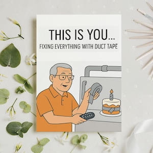 Vatertagskarte für Papa, alles mit Klebeband reparieren Lustige Karte, Fix-it Papa Geschenk, Papa Grußkarte, tolle lustige Fixer Papa Karte