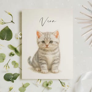 カスタム写真猫カード、猫ママの誕生日カード、猫好きの誕生日カード、猫からのグリーティングカード、猫ママへのプレゼントに最適
