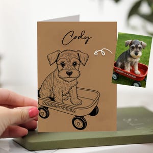 Cartão de aniversário personalizado para animais de estimação, cartão de agradecimento personalizado com retrato de animal de estimação, cartão de felicitações com desenho de coelho e gato de cachorro, papelaria personalizada, cartão com desenho de animal de estimação