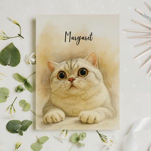 Personalized Cat Photo Greeting Card, Pretty Cat Birthday Card, Printable Card For Cat Lovers, Pet Card For Cat Mom, Birthday Card From Cat