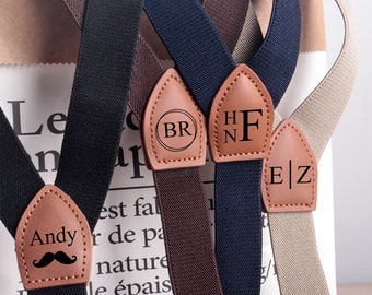 Personalized Nylon Suspenders, Groomsmen Gifts, Custom Engraved Wedding Day Suspenders, Grooms man Proposal, Best Man Gift