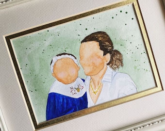 Mother's Day Watercolor Handmade Illustration