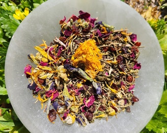 ORGANIC "Aphrodite's Ambrosia" Beautiful & Healthy Skin/Hair Loose Leaf Herbal Tea Blend with Trinity of Roses