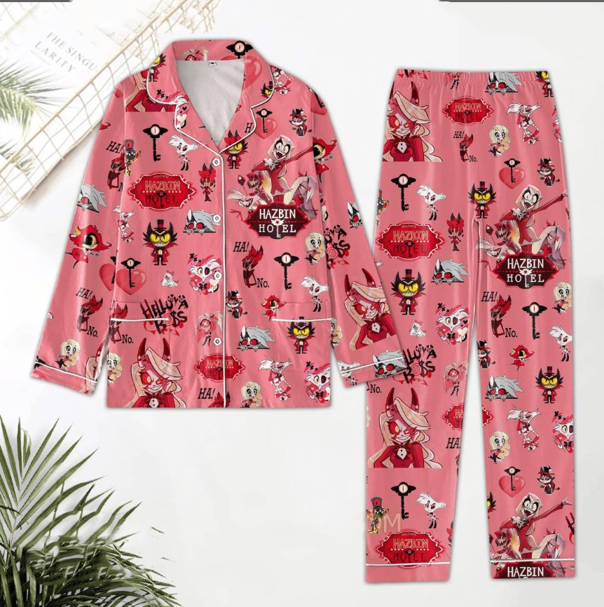 Discover HazBin Hotel Pajamas Sets, HazBin Angel Dut Women Pajamas, Alastor Merch Set