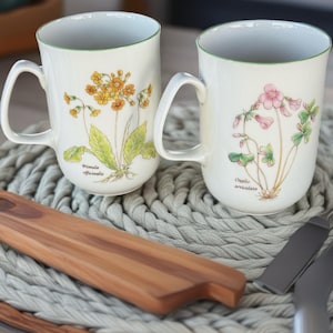 May include: A white ceramic mug with a black handle and the text "But First, Coffee" in a bold, black font. The mug is set against a blurred background, suggesting a cozy setting.
