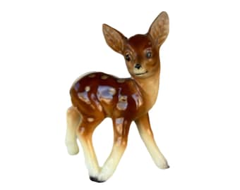 Vintage Miniature Fawn Deer Standing Figurine Glossy