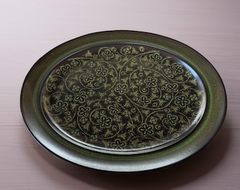 Vintage Franciscan Madeira Oval Platter 13.5" - Green & Brown Floral MCM 1970