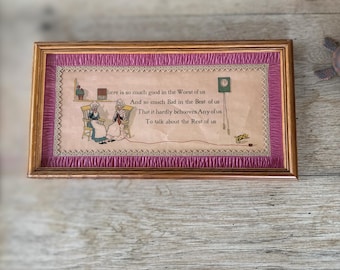 Vintage Motto Print Frame - 'Good in the Worst of Us' Saying - Retro Wall Hanging