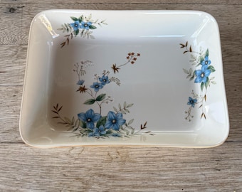 Vintage Mikasa Day Dreams Rectangular Baker – 12.5" Garden Club Blue Floral Lasagna Dish, 1980s Japan