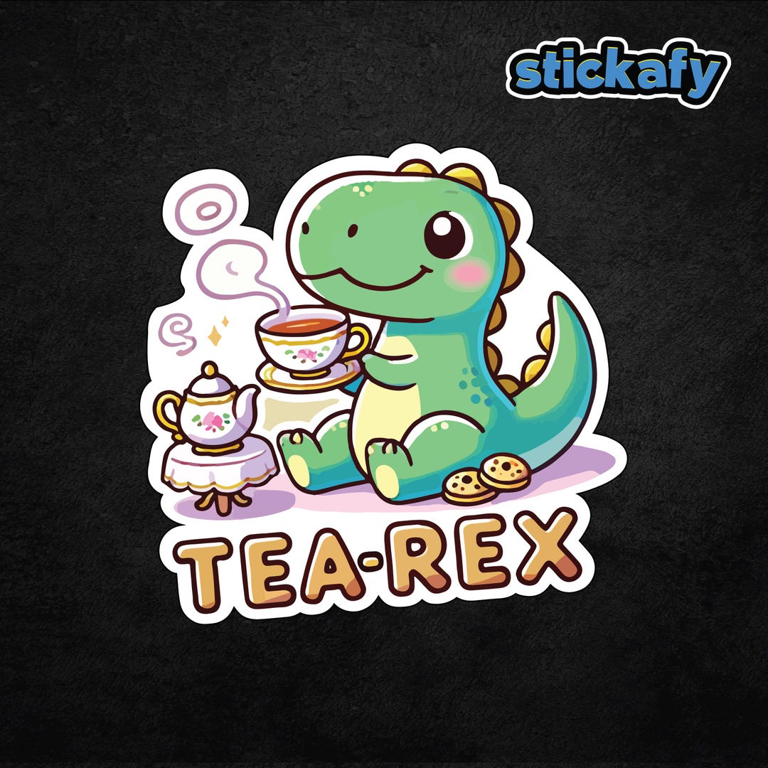 Tea-rex Sticker - Etsy