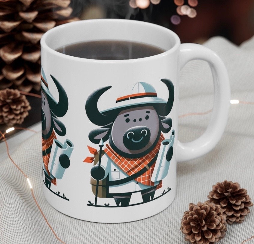 Maasai Buffalo Quest Cup Benny's Brave Explorer Mug, Simplified