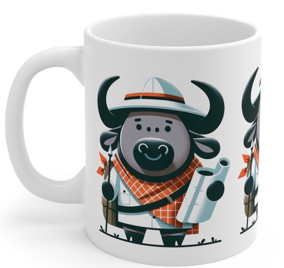 Maasai Buffalo Quest Cup Benny's Brave Explorer Mug, Simplified