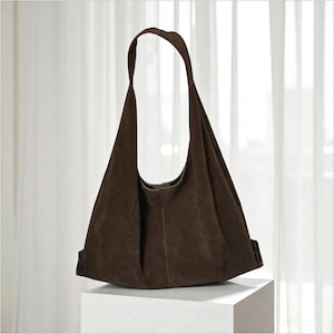 Handmade Suede Hobo Bag: Large Leather Shoulder Tote - Fall 25
