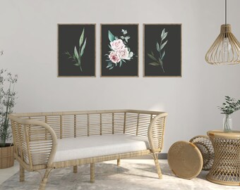 Living Room Wall Art, Flower Wall Art, Leaf Wall Art, Flower and Leaf Wall Art, Fancy Living Room Wall Art, Simple Wall Art