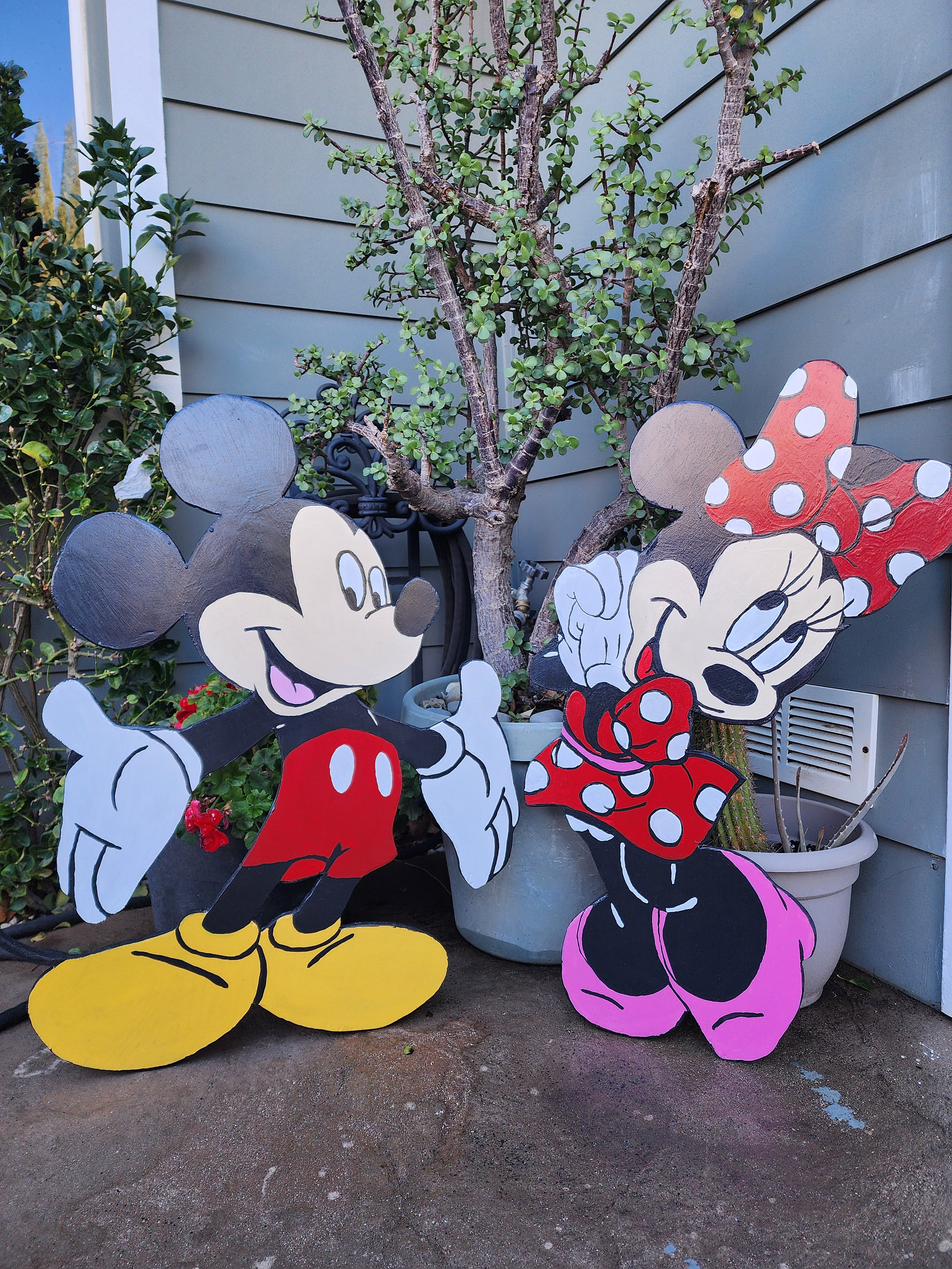 Mickey Mouse Wood Design Wood Art Lawn Decoration Lawn Characters Wood