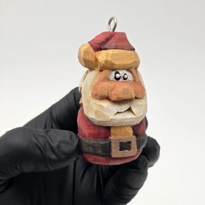 Hand Carved - Santa Ornament, Christmas, Stocking Stuffer, Gift, Santa Claus, Saint Nick, St. Nick, Nicholas, Woodcarving, Father, old world