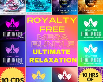 Relaxation Music Mega Bundle Vol 1, 10CD Lounge Collection, PRS/PPL Licence Free