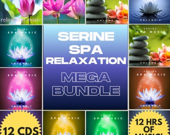 Spa-avslappningsmusik CD Mega Bundle: 12-CD-skivor för massage, yoga